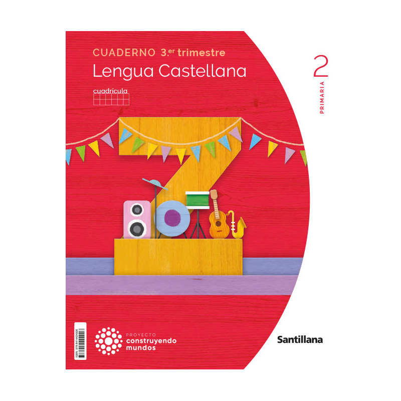 Cuaderno Lengua Castellana 2 Primaria Cuadrícula (3T)  - Ed Santillana
